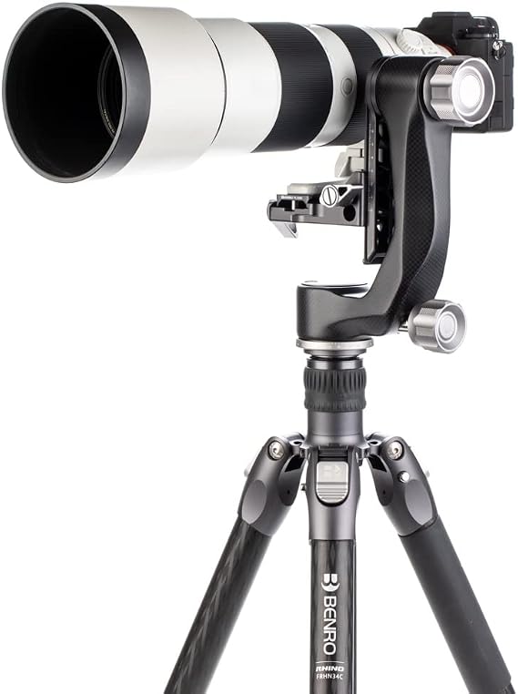 Benro Mini Travel Size Gimbal Head for Mirrorless Cameras, Carbon Fiber with PL100N Plate (GH5CMINI)