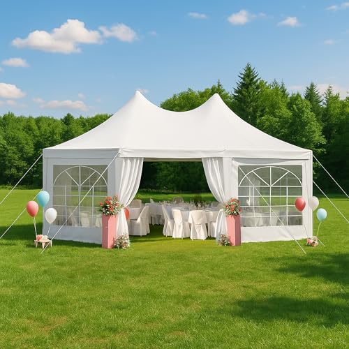 EROMMY 20x15ft Octagonal Party Tent, White Outdoor Wedding...
