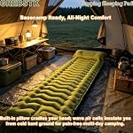Camping Sleeping Pad, Inflatable with Built-in Foot Pump & Pillow - Image 4