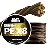 CASTSTRIKE Braided Fishing Line Zero Stretch Smooth Casting High Strength and Abrasion Resistant Super Braid for Saltwater Freshwater Bass Catfish Trout Carp Fishing 100 Percent PE x8 Strand