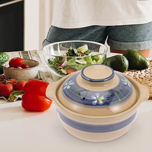 HEMOTON 1 Definir Cerâmica Stockpot Clay Cozinhar Pote Cookware Stovetop Stew Potenciômetro Potenciô