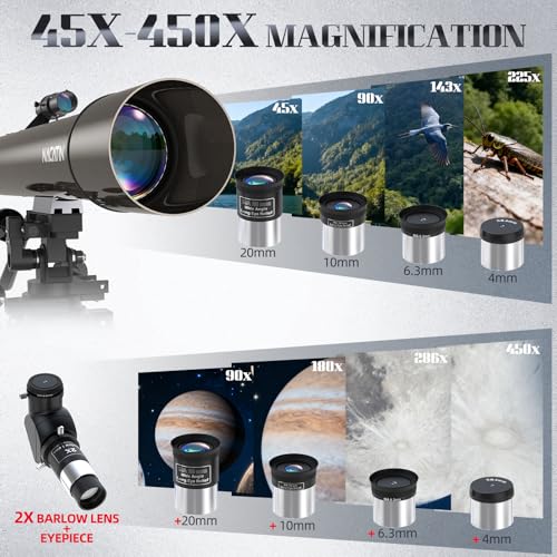 Image of NACATIN Astronomy Telescope for Adults & Professionals, 102mm Aperture 900mm with Dual Slow-Motion Rods - for Ultra-Smooth & Precise Tracking, Telescope for Adults high Powered for Moon & Planets