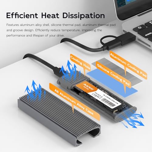 Caja externa para SSD M.2 NVMe SATA USB 3.1 Gen2 10Gbps miniatura 4