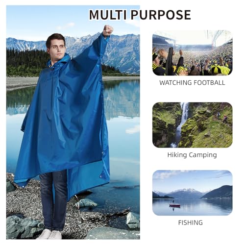 longsinger Hooded Rain Poncho for Adult with Pocket Waterproof Lightweight Unisex Raincoat for Hiking Camping Emergency4