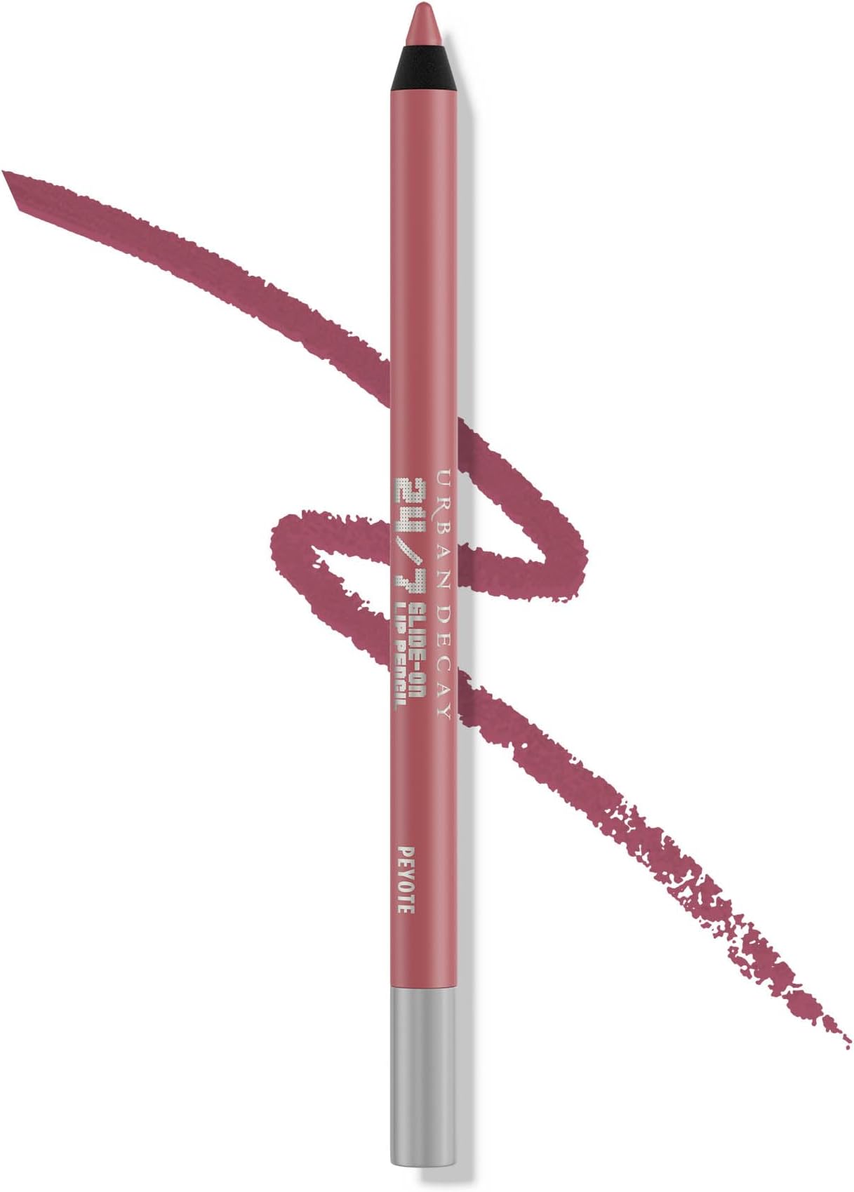 24/7 Glide-On Lip Pencil - Waterproof & Longwearing Lip Liner - Smooth, Creamy & Moisturizing Formula with Vitamin E - Prevents Lipstick from Feathering – Peyote (Metallic Mauve), 0.04 Oz