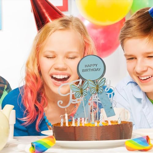 Image of Rozi Decoration Butterfly Cake Topper Blue for Boys, Girls, Kids Butterfly Theme Birthday Decoration Set of 3 Pcs