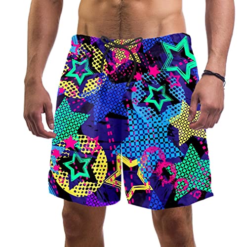 Short de bain homme Yuzheng coloré imprimé étoiles maillot de bain souple