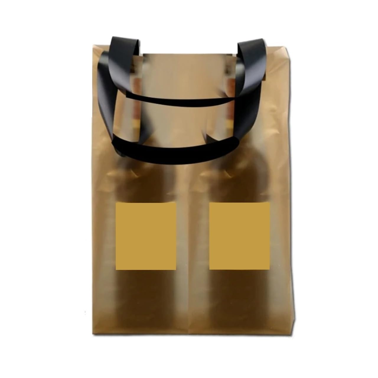 Weinbeutel Golden Plastic Wine Tote Bag for Champagne | Hochzeit, Geburtstag, Familienfeier, Verpackung, Handbeutel(18x10x35cm,50pcs)