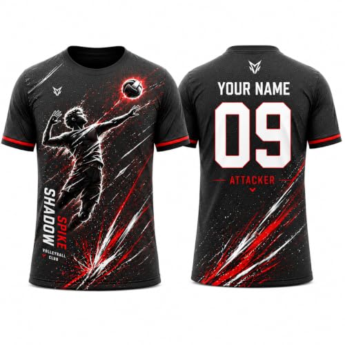 Teemates Custom Volleyball Attacker Jersey for Men, Women, Boys & Girls | Personalized Name Number Volleyball Spiker Shirt | Custom Volleyball Team Uniform - Image 2