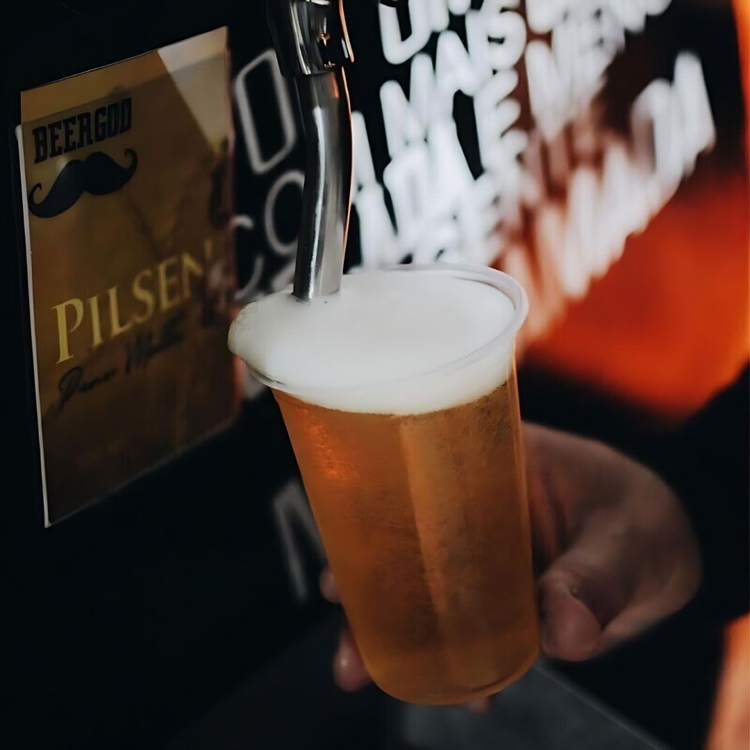 500 Bicchieri in Plastica Kristal da 400 ml - Set di 500, Resistenti e Riutilizzabili, Trasparenti e Eleganti, Ideali per Birra, Feste, Eventi e Uso Quotidiano