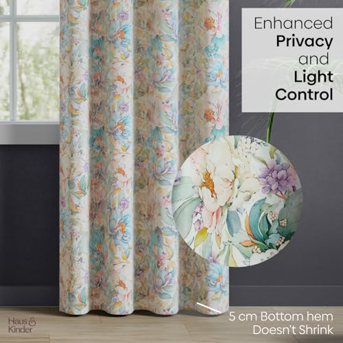 Image of haus & kinder 100% Blackout Door Curtains 7 Feet Long Pack of 1 Door Curtain, 7 Feet Curtain for Door, 100% Room Darkening (Classic Damask, 130 X 213 CM)