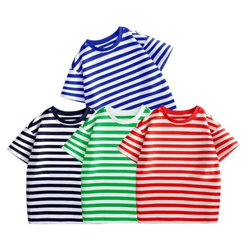 Kids Toddlers Striped Shirts Cute Short Sleeve Tee Tops Girls Boys Crew Neck T-Shirt Short Sleeve Shirts Clothes3