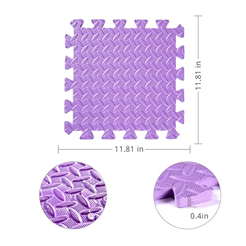 Tamiplay 16 Tiles Foam 0.4 Inch Thicked Interlocking Floor Mats With Solid Colors, Squares Baby Play Mat, Eva Foam Puzzle Foam Mats For Kids, Baby, Toddlers(Pink/Beige/Purple) #TOP7