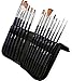 Price comparison product image MozArt Supplies Paint Brushes Set  15 Painting Brushes with Premium Organizing Case - Artist Paint Brushes for Acrylic Painting, Watercolor, Gouache Painting