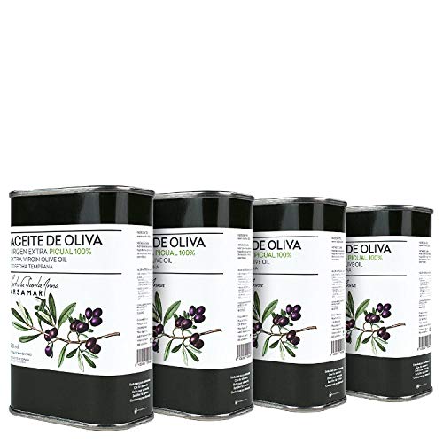 Aceite de Oliva Virgen Extra Primer Prensado en Frío Envase Lata Metal 4 Latas 250 ml