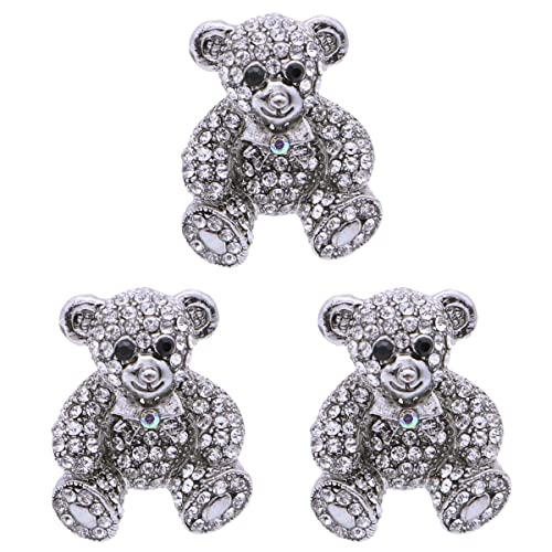 Lot de 3 broches animaux en strass pour personnaliser vos vêtements et vestes au quotidien