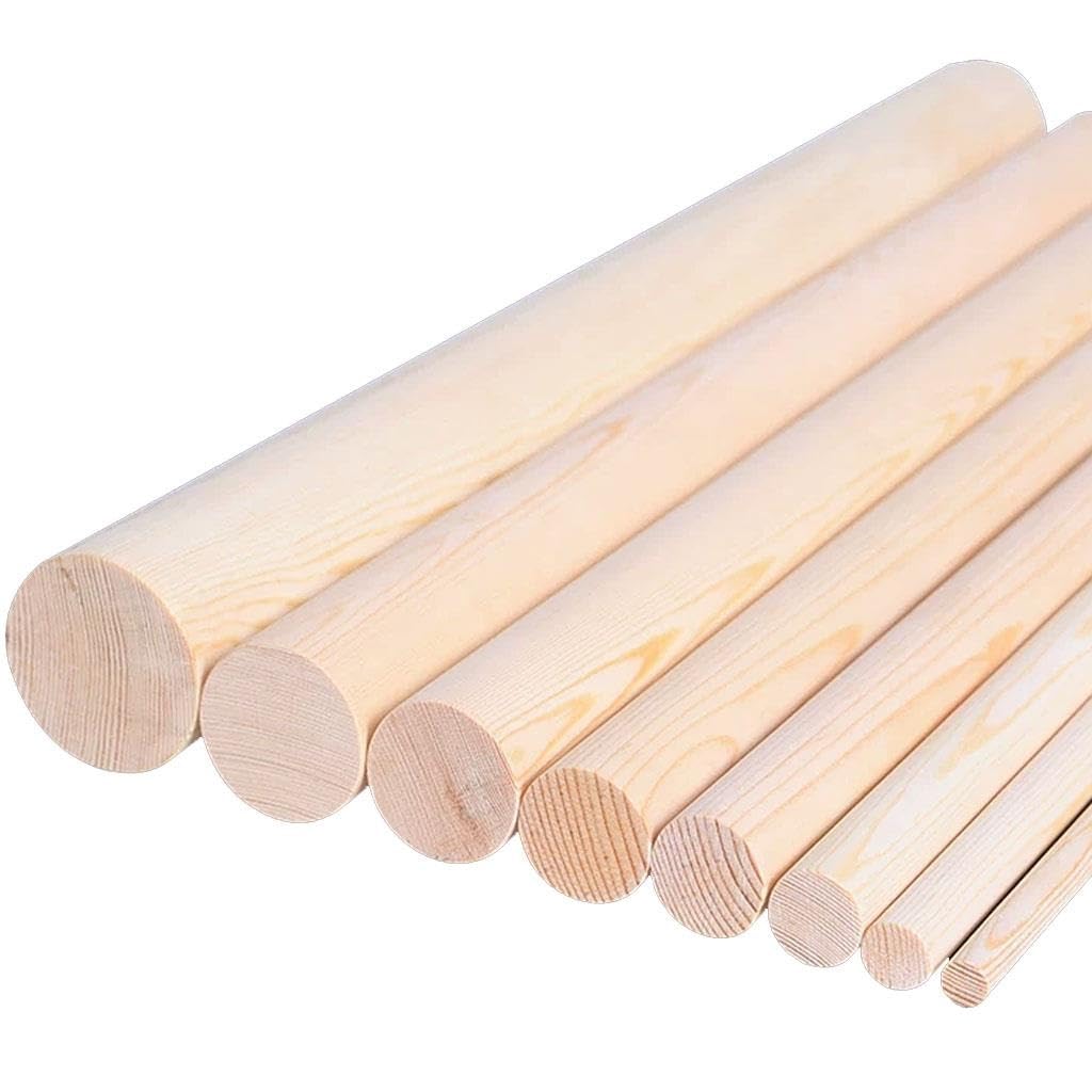 5 sztuk 10 cm drewniane patyczki, okrągły drewniany pręt sosnowy, materiał do rękodzieła DIY(5cm)