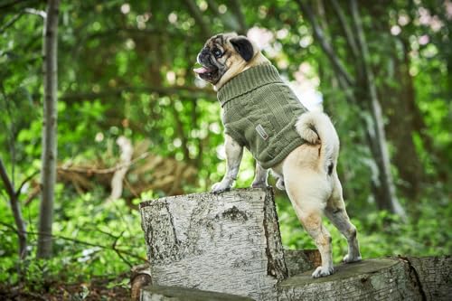 Wolters Zopf-Strickpullover für Mops&Co., Größe:30 cm, Farbe:Olive