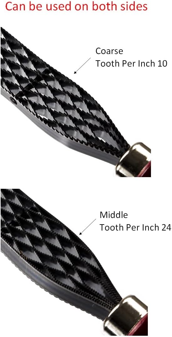 Close-up of Shinto Saw Rasp showing coarse and middle teeth