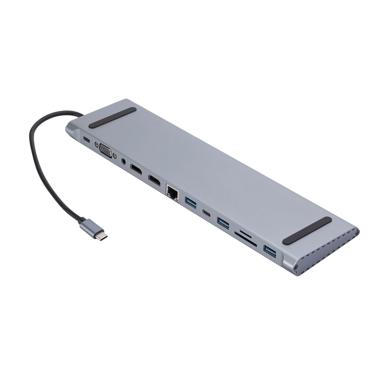 Adaptador USB C para laptop, dongle tipo C con puerto 4K, ranura para lector de tarjetas, puerto de datos, carga de 100 W, 2 USB 3.0