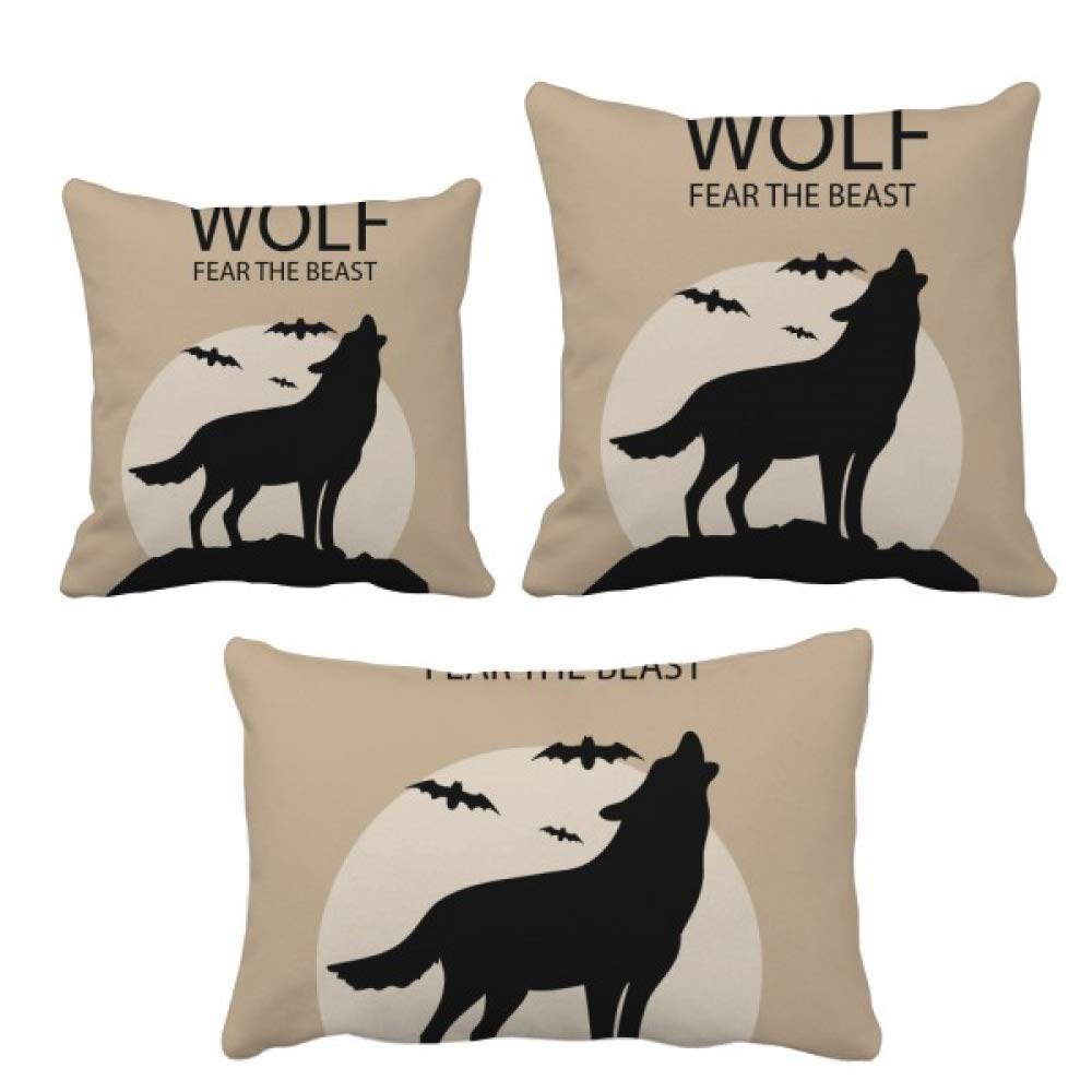 Housse de coussin loup de qualité supérieure pour une finition Halloween durable