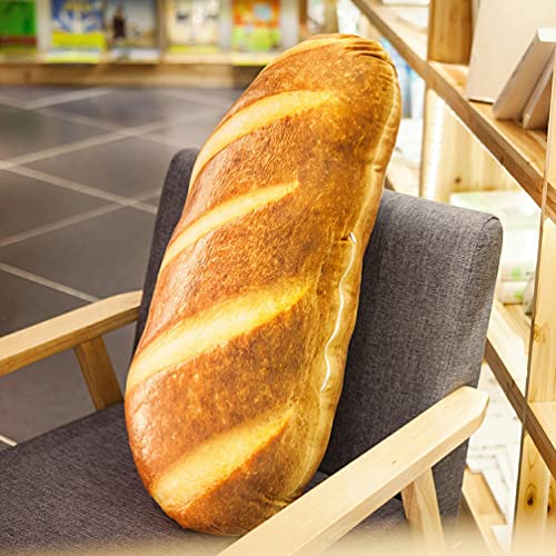 Mmttao 3D Simulation Bread Plush Pillow 22 Inch Soft Lumbar Baguette Back Cushion Stuffed Toy Funny Food Plush Butter Toast Bread Food Cute Plushies Decorative Pillow For Sleeping Home Decor, 22Inches #TOP5
