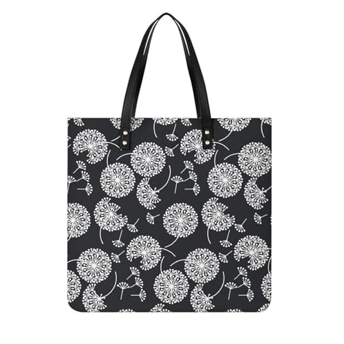 Fleurs noires et grises imprimées sur ce grand sac à main shopper cabas de 39x39cm