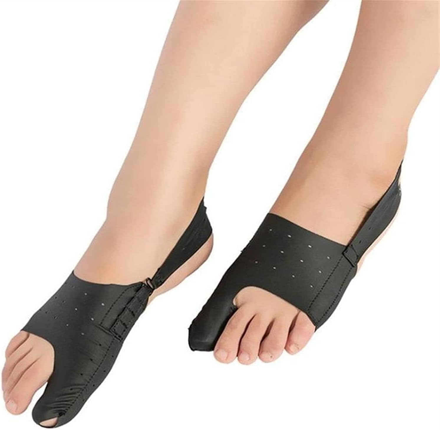 MUSUMI 2pcs Toe Separator Hallux Valgus Splint Bunion Corrector Feet Pain Care Bone Thumb Straightener Pedicure Orthosis Day Night Support (Khaki L)