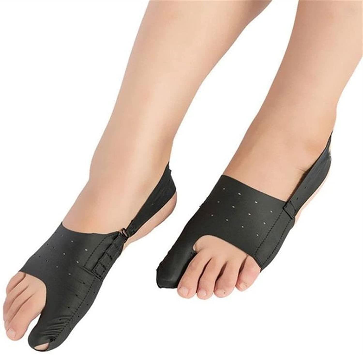 MUSUMI Stück Zehenspreizer, Hallux-Valgus-Schiene, Bunion-Korrektor, Fußschmerzpflege, Knochen-Daumen-Glätteisen, Pediküre-Orthese, Tag-Nacht-Unterstützung (schwarz, S)