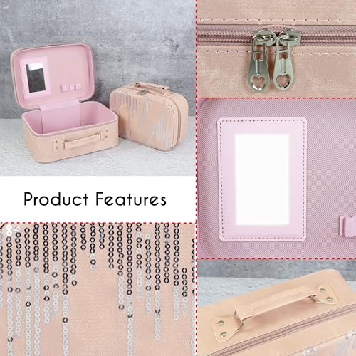 Image of NFI essentials Printed Makeup Box Set of 2 Cosmetic Box Jewellery Bridal Box Trousseau Box Vanity Beauty Case Organizer for Wedding Makeup Bag for Bride