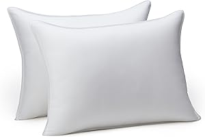 Plush Down Alternative Pillows for Back and Side Sleepers, 2-Pack Standard Size