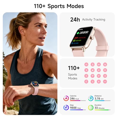 Image of Smart Watch for Women,1.85 inch AMOLED Touchscreen for Android & iPhone Alexa Built-in Bluetooth Calls,Fitness Watch 110+ Sport Modes Heart Rate /Sp02 /Sleep /Calories Monitor IP68 Waterproof