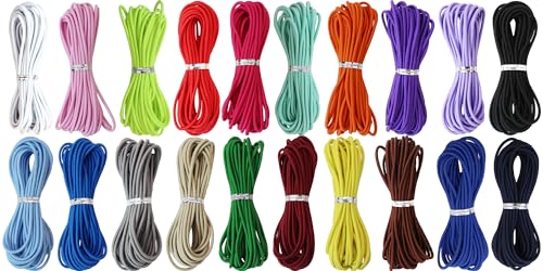 ZHFMLY Assorted Elastic Beaded Cords 2mm 2/25 inch 300ft Elastic Bracelet String for Bracelets Small Bungee Shock Cord for DIY Crafts Beading and Sewing (ZH168)