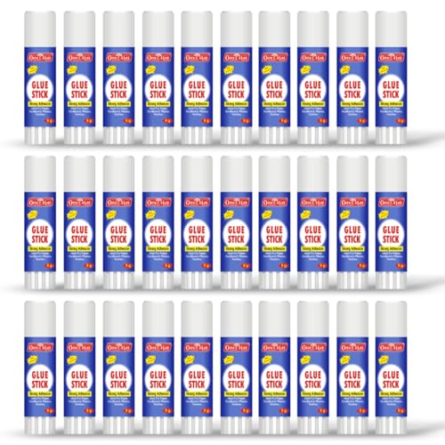 Image of Soni Officemate Glue Stick 8 gm Pack of 30 |Strong Hold, Quick-Dry PVP Adhesive | Child-Safe & Multi-Purpose | Ideal for DIY, School, Office & Craft Use