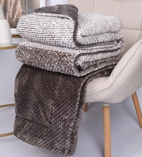 Betz Mailand Luxus Decke Sofa Kuscheldecke Beige, warm Sofaüberwurf Decke, Sofadecke Couchdecke Wohndecke XXL Größe 150 cm x 200 cm Farbe beige