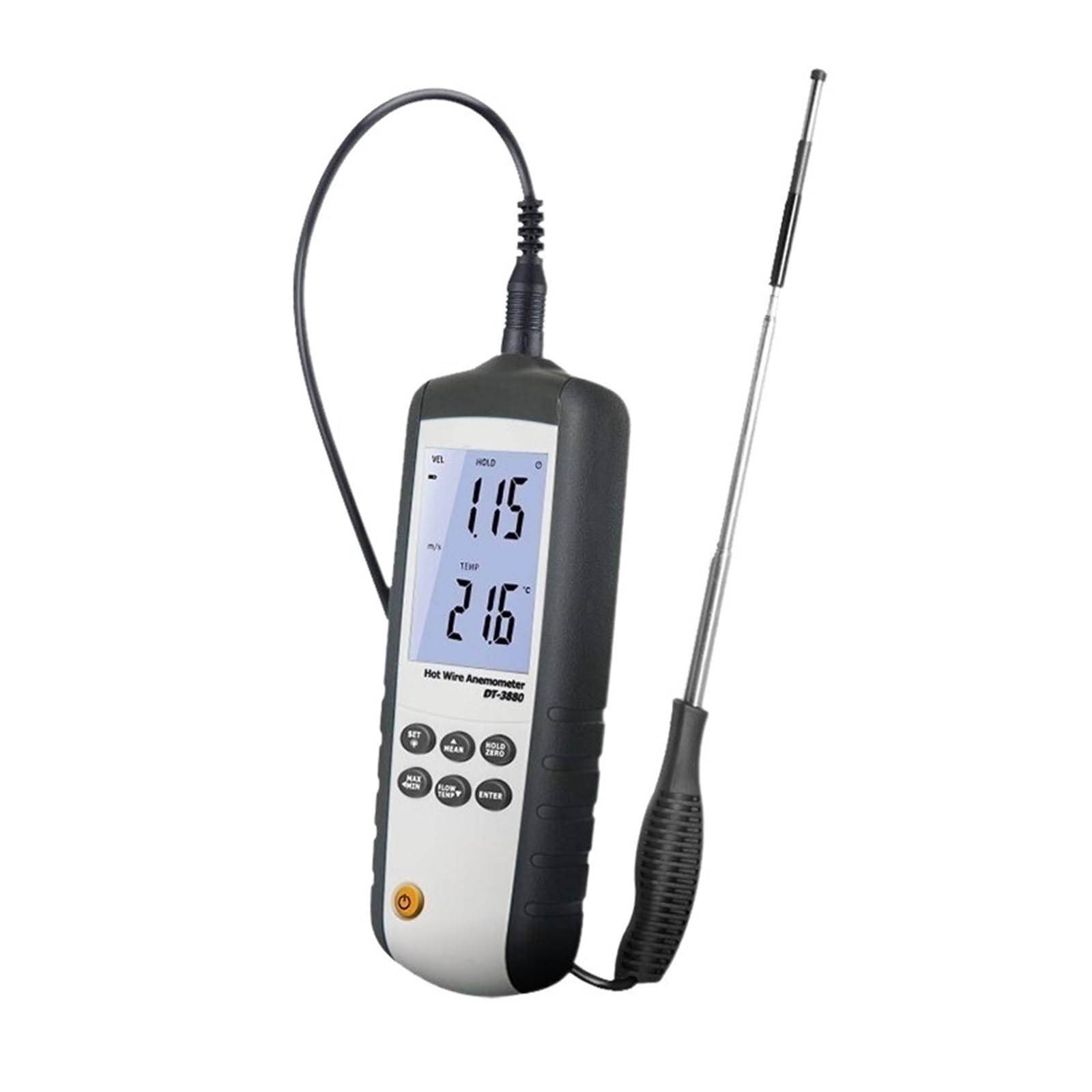 Probador De Volumen De Aire De Temperatura del Viento De Velocidad del Viento De Alta Precisión De Mano Industrial De Anemómetro Térmico Operación fácil