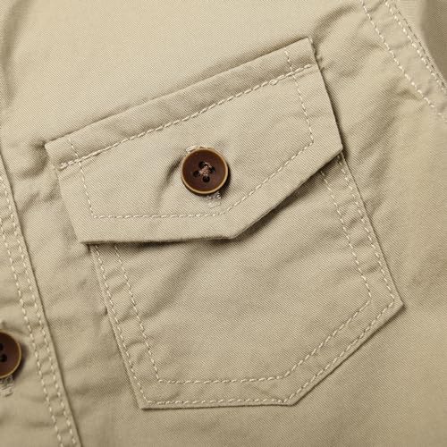 Toddler Little Boys Button Down Long Sleeve Shirt Uniform Army Scout Casual Fall Top with Pocket4