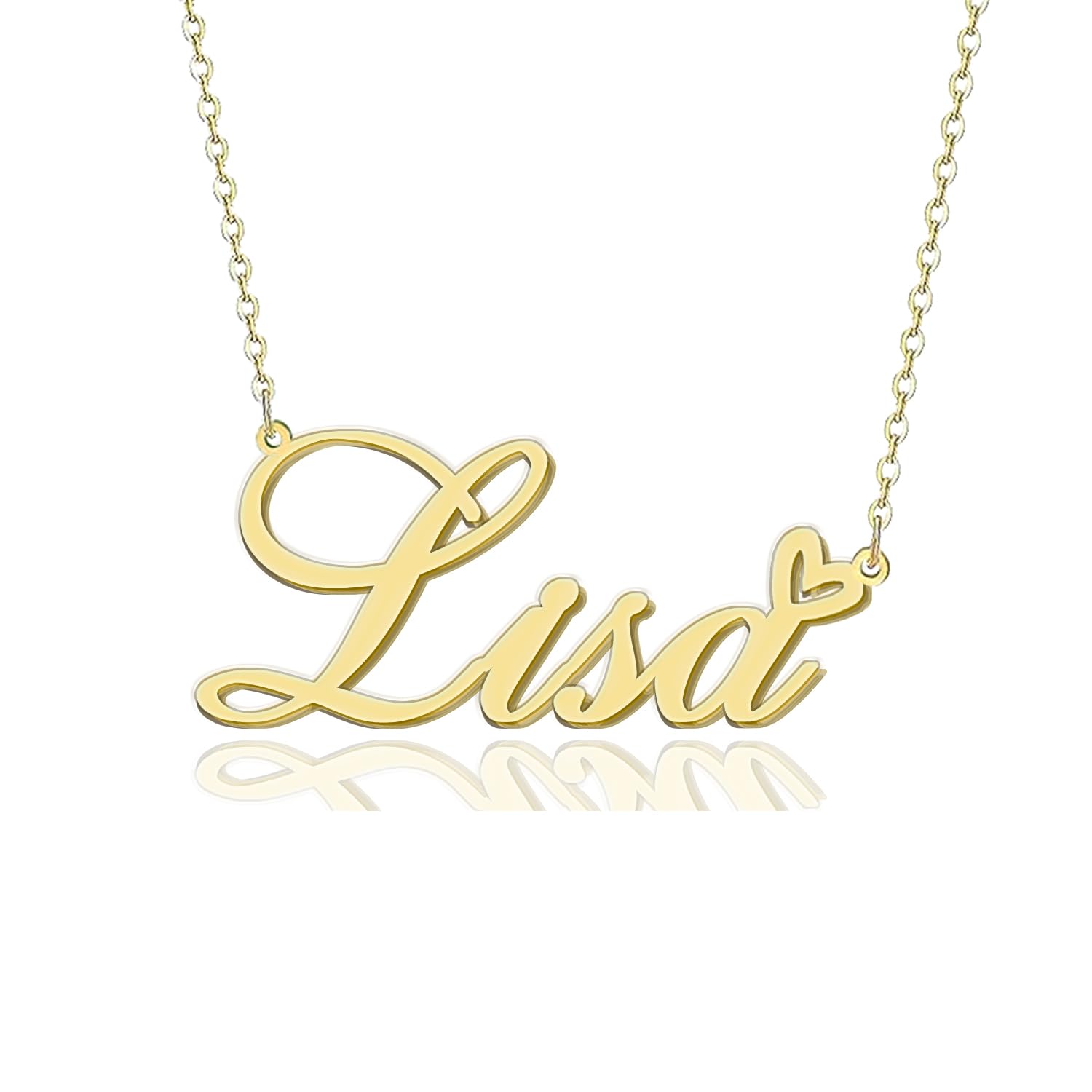 GR859C Custom Name Necklace Personalized for Women 18K Gold Plated Customized Nameplate Pendant Jewelry Gift for Christmas