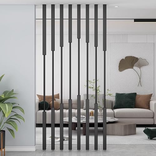 Separador de habitación con listones de metal, base ajustable, pantalla de pared decorativa, rejilla de columna para baño, balcón, pasillo, entrada