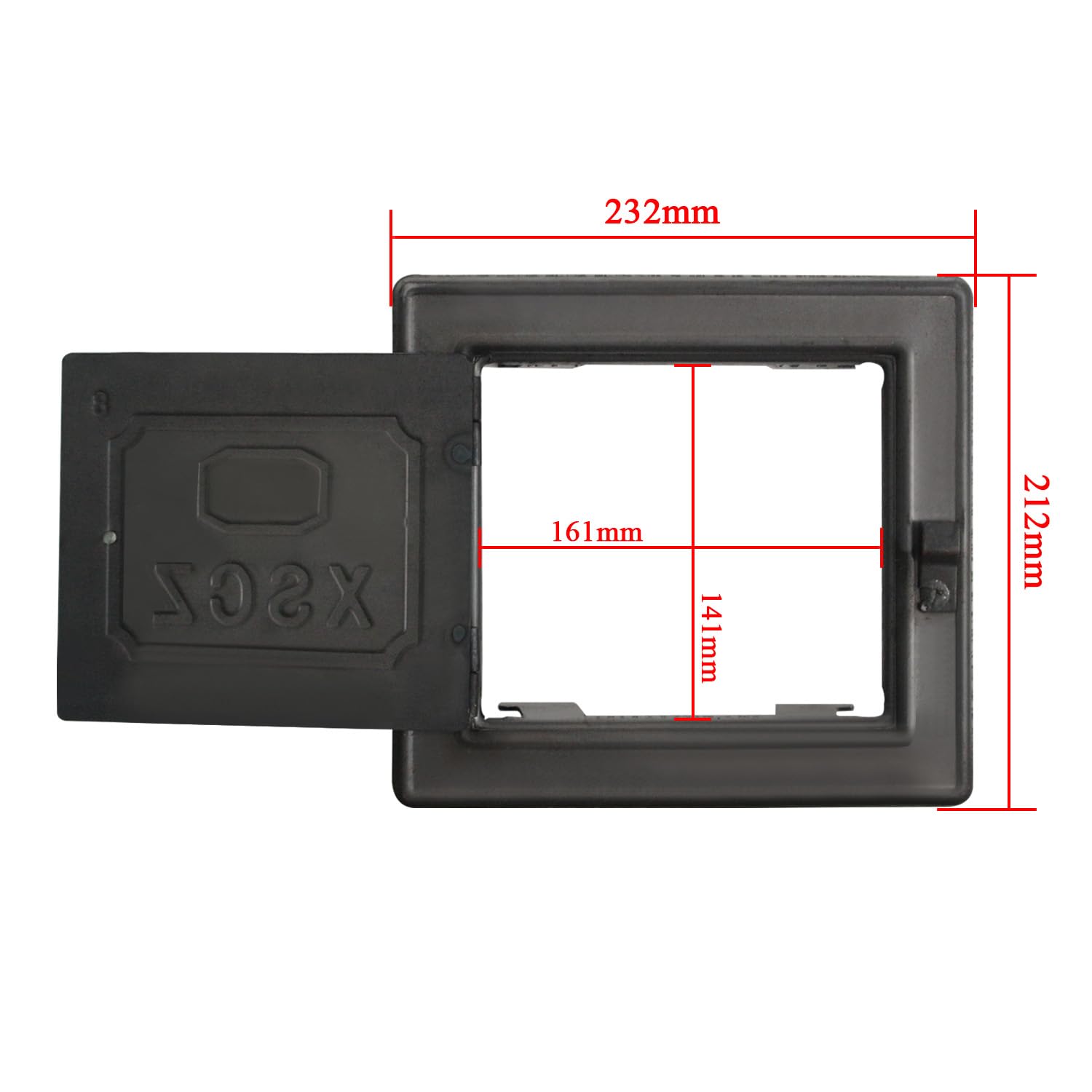 Ghisa Porta Stufa a Legna Porta Ispezione Canna Fumaria 232x212mm