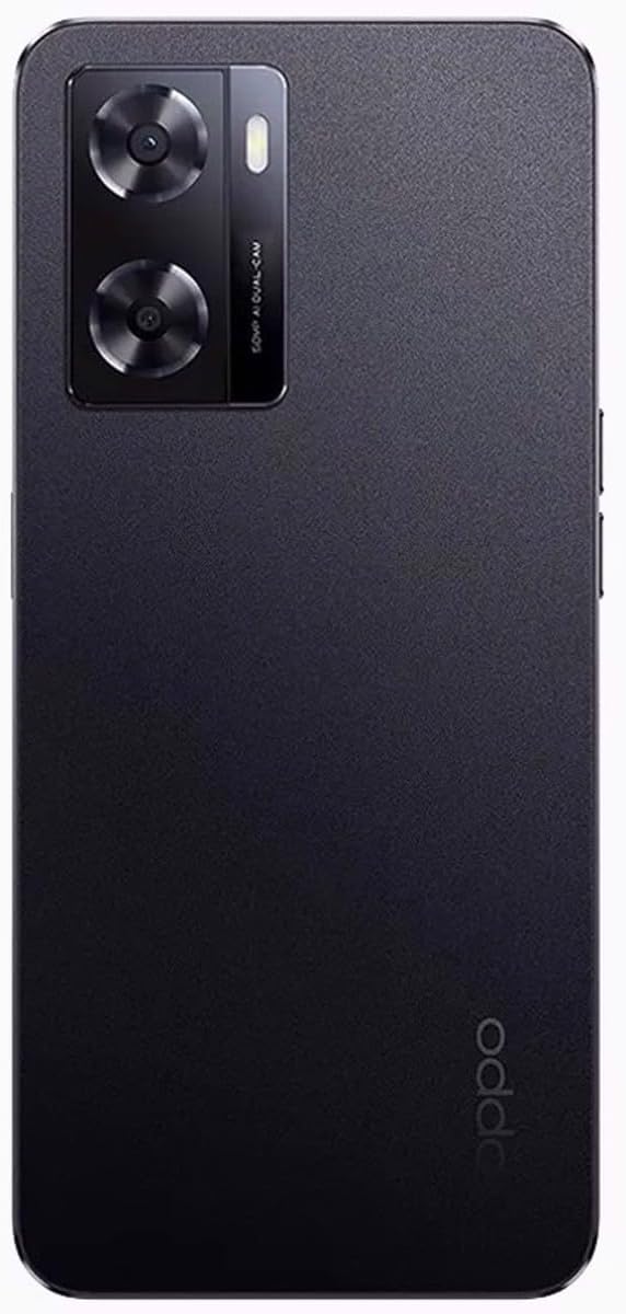 Back view of the OPPO A57s smartphone showing the dual camera module and OPPO branding.