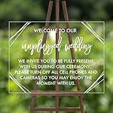 Geometric Wedding Decor, Welcome To Our Unplugged Wedding Decal, No Phone Ceremony, Several Sizes & Colors, DECAL ONLY