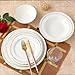 Joseph Sedgh Collection “Sisi” 20-Piece Bone China Dinnerware Set, Service for 4, White and Gold