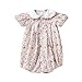 Strampler Kurzarm Rüschen Plissee Vintage Bodysuit Kleid Neugeborenes Baby Mädchen Plaid Blumendruck Niedlicher Button Down Overall