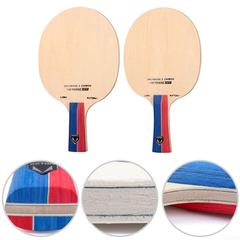 Lama aerodinamica della racchetta da ping pong che combina proprietà leggere di legno a 5 strati con due carboni