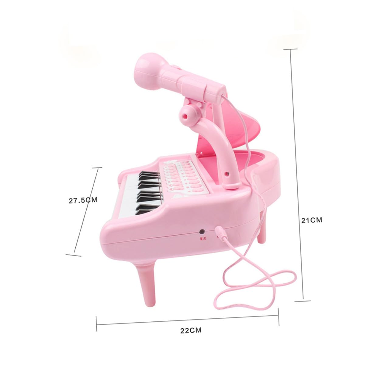 Pianola Elettronica Multifunzionale per Ragazzo Ragazza con Microfono, Tastiera Giocattolo in Plastica Rosa, Strumento Musicale Educativo per Scuola Media e Giochi