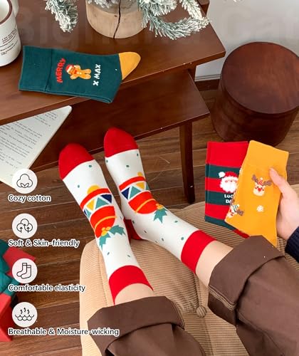 Image of IIG Womens Novelty Cotton Crew Socks Cute Animals Socks Fun Flower Socks (fit women's shoe size 5-9)