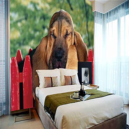 Peinture murale auto-adhésive 3D grand format poster chien salon
