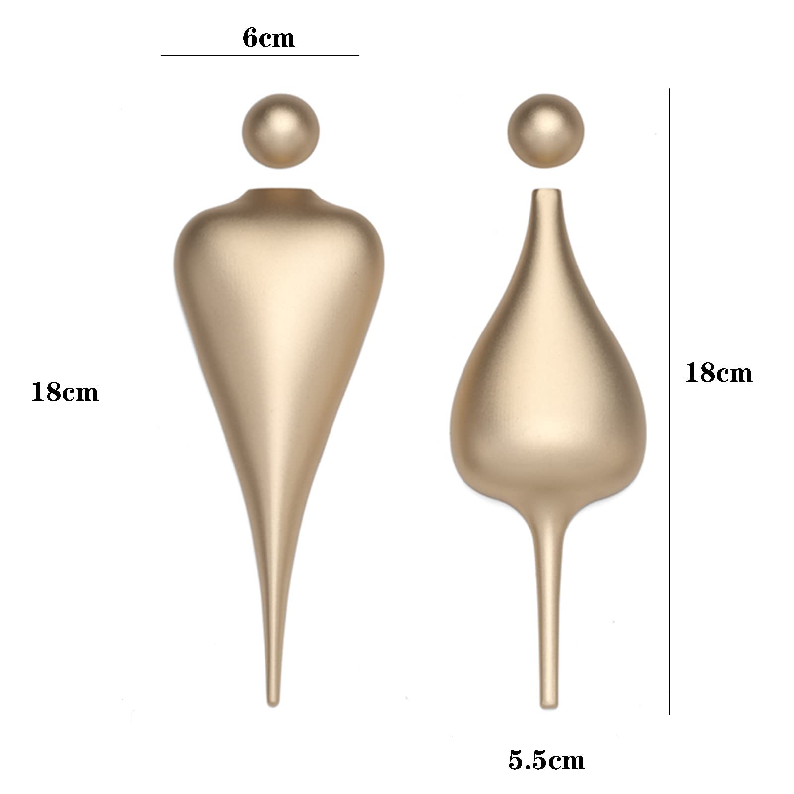 Badezimmer Kennzeichen, Aluminium-Toilettenschild, Wandaufkleber, Toiletten-Türschild, for Büros, Unternehmen, Restaurants(Gold)