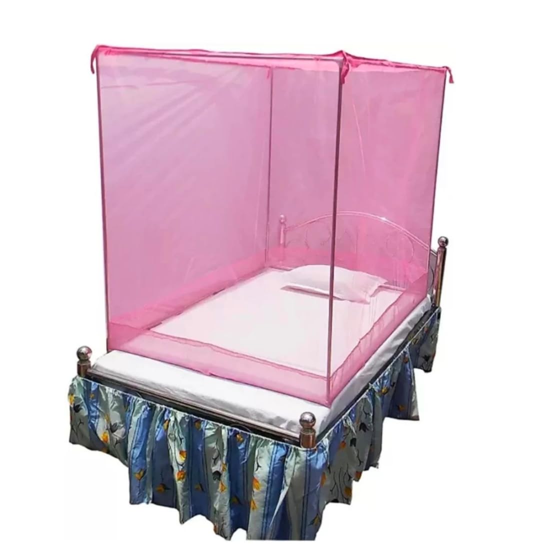 RN Enterprise Mosquito Net, Polyester Material, Coloring Cotton Tape with Foam Bottom (Pink, Single Bed (4x6 Feet))-image-42